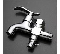 QHQQXN Robinet mitigeur Tout en Bronze pour Machine à Laver, Robinet 4 Points Simple Froid, Double tête, Double Usage, Une étape, Deux sur Trois maillons, Multifonction, vadrouille, Robinet de