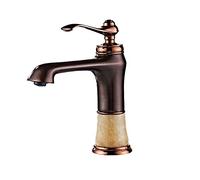 QHQQXN Robinet Noir de Salle de Bain, mitigeur de lavabo rétro Minimaliste, robinets Chauds froids de Style européen entièrement en cuivre, pour lavabo de Maison, lavabo d'armoire de Toilettes