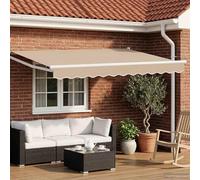 Qhsynaptor Auvent extensible - 3 x 2 m - Beige - Polyester - Métal - Résistant aux intempéries - Résistant aux UV - Protection d'ombre pour jardin, balcon, terrasse - Sans perçage - Montage facile