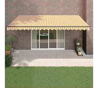 Qhsynaptor Auvent extensible de 5 x 3 m avec manivelle et bras articulé, résistant aux intempéries et au vent, aux UV et à l'eau, pour balcon, terrasse, jardin, montage mural facile, aluminium durable