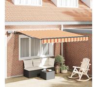 Qhsynaptor Auvent extensible jaune orange 300 x 250 cm résistant aux UV imperméable avec protection solaire et coupe-vent pour balcon, terrasse, jardin, manuel et moteur - Résistant aux intempéries