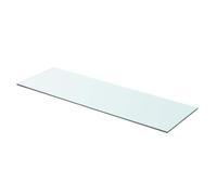 Qhsynaptor Étagère en verre transparent 80 cm x 25 cm avec 8 mm d'épaisseur pour montage mural dans le salon, la cuisine, la salle de bain et le bureau, 15 kg, design moderne, verre trempé durable
