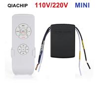 QI156-Mini Ventilateur de Plafond IP, Kit de Télécommande, AC 110-240V, Joli de Commande de Synchronisation, Vitesse du Vent Ajustée, Émetteur-Récepteur AC 220V