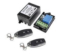 QIACHIP 433 Mhz Commutateur de télécommande sans fil DC 12V 1CH | Contact Sec,Module interrupteur récepteur de relais RF avec 2 émetteurs,pour porte de garage,portail,Éclairage,50M Contrôleur