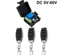 QIACHIP 433MHz commutateur de télécommande sans fil Contacts secs Module de relais RF DC 5V 12V 24V 48V 60V télécommandes porte lumière 2 RC and 1 Receiver
