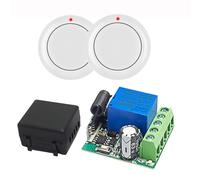QIACHIP 433Mhz Commutateur de télécommande sans fil DC 12V 1CH récepteur porte de garage relais RF avec 2 émetteurs Contrôleur De Contact Sec