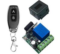 QIACHIP 433Mhz Commutateur De Télécommande sans Fil DC 5V 12V 24V 1 Canal | RF Module Relais Récepteur avec Émetteur,Contrôleur De Contact Sec,pour porte de garage,portail,Éclairage,50M
