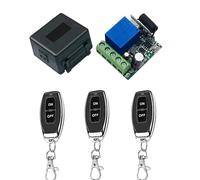 QIACHIP 433Mhz DC 5V 6V 12V 24V 60V 1CH Télécommande sans fil module récepteur relais RF avec 3 émetteur, pour lumière ON/OFF, porte ouverte
