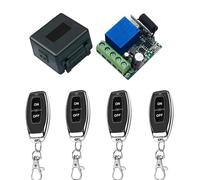 QIACHIP 433Mhz DC 5V 6V 12V 24V 60V 1CH Télécommande sans fil module récepteur relais RF avec 4 émetteur, pour lumière ON/OFF, porte ouverte