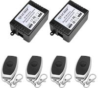 QIACHIP Commutateur a distance Sans fil 1 Canal DC 12V 433mhz Relais RF Interrupteur Momentané Module Récepteur avec émetteurs,Telecommande Portail Universelle et Recepteur pour Voiture, Portails