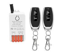 QIACHIP Commutateur de télécommande Moteur CC 12V 30A Interrupteur sans fil RF 433 MHz Contrôleur Récepteur Relais avec 2 émetteurs pour porte de garage rideau électrique,moteur avant/arrière