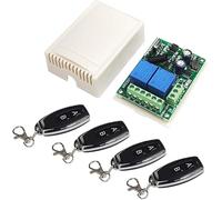QIACHIP Interrupteur à télécommande sans fil RF 433 MHz 2 canaux AC 230V | Récepteur RF relais 10 A contact sec avec émetteurs, adapté pour portail, porte de garage, volets roulants, moteurs et pompes