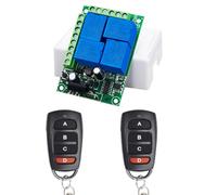 QIACHIP Interrupteur à télécommande sans fil RF 433 MHz 4 canaux AC 230V | recepteur radio avec 2 emetteur,Contact Sec,1 Canal RF relais,pour portail,porte de garage,volets roulants,moteurs et pompes