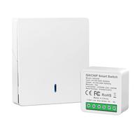 QIACHIP Kit Interrupteur Sans Fil 2.4G Anti-interférence,16A 3000W,Émetteur Récepteur Radio mural,Contrôle Télécommandé,Interrupteur APP,pour d'éclairage domestique