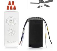 QIACHIP Telecommande Ventilateur Plafond avec lampe kit AC 220V | 3 Vitesses & 4 Minuteries,contrôle ventilateur/lumière séparé,récepteur universelle