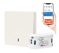 QIACHIP Tuya - Interrupteur intelligent sans fil - Module relais encastré avec interrupteur mural sans fil RF 433 MHz - Application Smart Life compatible avec Alexa/Google Home