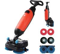 Qiang Autolaveuse,Lave et Sèche en Une Seule Fois,Rendement horaire Max. 1200 mq/h Vadrouille électrique sans Fil,240 RPM,Largeur De Nettoyage 43 Cm,2 Réservoirs,Alimentation par Batterie Red