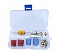 Qianly 17 Pièces Kit D'obus Soupape avec Démonte-Obus Complet Outillage Universel pour Mécaniciens, Kit De 17 Pièces En Boîte