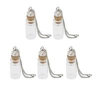 Qianly 2x 5 Pièces Verre Souhaitant Bouteille Collier Diffuseur de Parfum Flacons