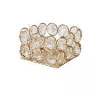 Qianly 3x Decorative Crystal Tealight Candle Holder Wedding Party Home Centerpiece Square