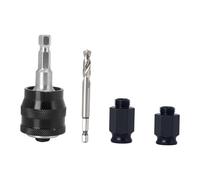 Qianly 4 Pièces Mandrin Scie Cloche Hexagonal avec Adaptateur Foret et Écrous Mécanisme Assemblage Rapide En Acier Carbone pour Entretien Garage Atelier Mais