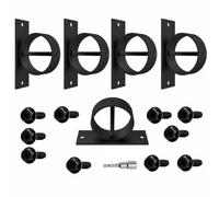 Qianly 5 Pièces Porte-Cor Décoratif En Acier Inoxydable Finition Noire Support Serrage Polyvalent Kit Support Mural Vis