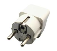 Qianly Adaptateur de Prise Convertisseur de Prise Électrique International Adaptateur Secteur Compact et Robuste en Laiton et PC avec Protection Isola, Blanc