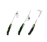 Qianly Arrache Racines Outil Désherbage Ensemble Jardinage Manuel Acier Inoxydable Prise Confortable Convient au Potager Massifs Bords Terrasse, Ensemble De Trois Pièces Vert