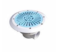 Qianly Bonde de Fond de Piscine Grille Anti-Débris, Prise Refoulement Eau, Bouche Vidange Rond Hauteur 14cm, Drain Principal de Piscine Matériau pour Liner, Spa Ou Hors-Sol, Étanche, Antidérapant,Bleu