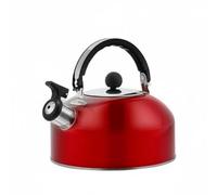 Qianly Bouilloire en Acier Inoxydable pour Préparation de Thé Théière Sifflante avec Anse Isolée Bec Verseur Pratique Support Multi-plaques Adaptée à la, Rouge, Rouge