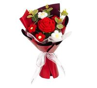 Qianly Bouquet de Fleurs au Crochet, Fleur tricotée, Fleur à Tricoter, Cadeau de Saint-Valentin pour Anniversaire, Jaune