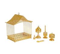 Qianly Brûleur d'Encens Décoratif Encensoir Brûleur Support Diffuseur Parfum Finition Dorée et Verrerie Transparente Décor Cérémoniel et Apaisant Adapté au Séjour aux Étagères aux Cadeaux
