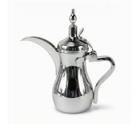 Qianly Cafetière Arabe Inox Théière Orientale Cafetière En Acier Inoxydable pour Cuisine, Chromé, 1100 Ml