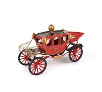 Qianly Calèche en Métal Vintage Calèche Miniature Majestueux Modèle en Fer pour Collectionneurs, Table, Bureau, Rouge