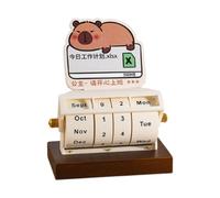 Qianly Calendrier de Bureau Perpétuel à Roue, Calendrier de Table sur Pied pour La Maison et Le Restaurant