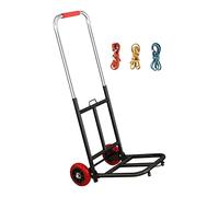 Qianly Chariot Pliable Diable de Luggage Plateforme Métal Poignée Télescopique Roues Pliantes Adapté Employé Bureau Déplacements Personnels, Tuyau 22mm PU Roue