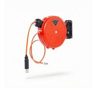 Qianly Enrouleur Automatique Tuyau D'air Compact Enrouleur Tuyau avec Support Mural Fermé Dévidoir Mural pour Professionnels, Atelier, Orange