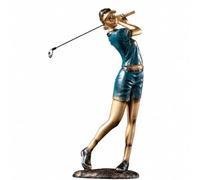 Qianly Figurine Jeur Golf Nordique en Résine Stable Figurine Jeur Base Ovale Texturée Élégant Statute pr Console D'entrée, Style B