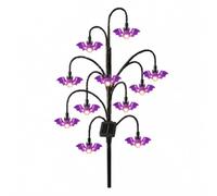 Qianly Halloween Balise Extérieure Lampe Solaire de Chemin Lampe Décorative Jardin avec Cadre en Forme d'arbre en Fer et Fixation au Sol Adapté aux Patios, Chauve-Souris