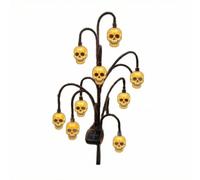 Qianly Halloween Balise Extérieure Lampe Solaire de Chemin Lampe Décorative Jardin avec Cadre en Forme d'arbre en Fer et Fixation au Sol Adapté aux Patios, Crâne