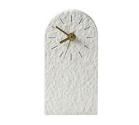 Qianly Horloge de Bureau Horloge de Table Horloge Analogique Horloge Silencieuse Design Épuré Forme sans Tic Adaptée au Salon Bureau Chevet Étude Décoration, White