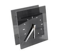 Qianly Horloge de Table Silencieuse, élégante, Unique, Moderne et Compacte, Idéale pour La Chambre, La Salle à Manger, Le Bureau Ou Une étagère, Noir transparent