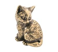 Qianly Mini Statuette de Chat, Figurine de Chat Mignonne, Accessoires de Fête, Sculpture Animale Réaliste, Décoration de Table Ou de Bureau, 2.8x2.1 Cm
