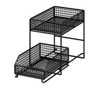 Qianly Organisateur à 2 Niveaux sous évier, Panier Coulissant pour Salle de Bain Ou Cuisine, pour Bureau, L