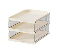 Qianly Organisateur de Bureau Plateau Documents Trieur Rangement Dossiers Support Livres Corbeille Fournitures Fonction Convient pour Bureau Éco, Blanc, 3 Niveaux