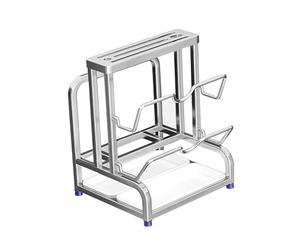 Qianly Organisateur de Couteaux et Planches à Découper, Porte-ustensiles pour Plan de Travail, 3 En 1, Support pour Couvercles de Casseroles et Bloc à Coutea, 2 Couches