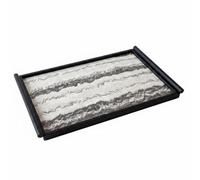 Qianly Plateau de Service Texturé Plateau Décoratif Plateaux Présentoir Plateaux de Table en Métal Motif Inspiré Song Sobre Adapté au Salon Chambre Console, Plateau Texturé Petit