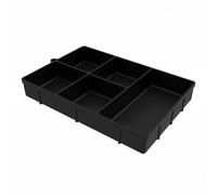 Qianly Plateau Organisateur en Silicone Alimentaire Plateau Rangement Compartimenté Support Antidérapant Texture Souple Adapté à la Salle de Bain Cuisine, Noir