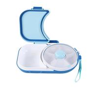 Qianly Plateau Repas Rotatif avec 5 Compartiments, Boîte à Lunch Hermétique pour Adultes et Enfants, Bleu