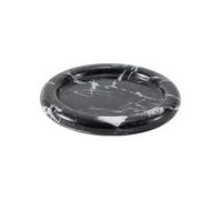 Qianly Plateau Rond En Marbre Naturel Artinal Plateau lle Bain En Intemporel pr Coiffeuse, Noir, 23CM